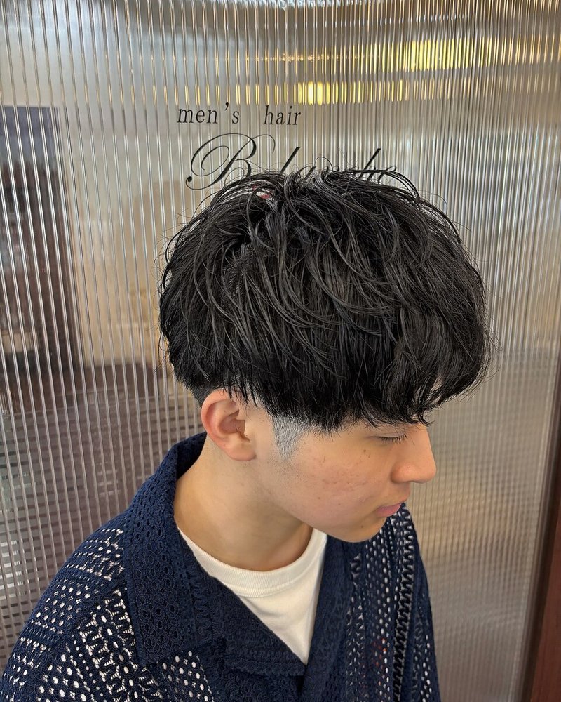 マッシュ ナチュラル束感パーマ（担当 元山 聡）